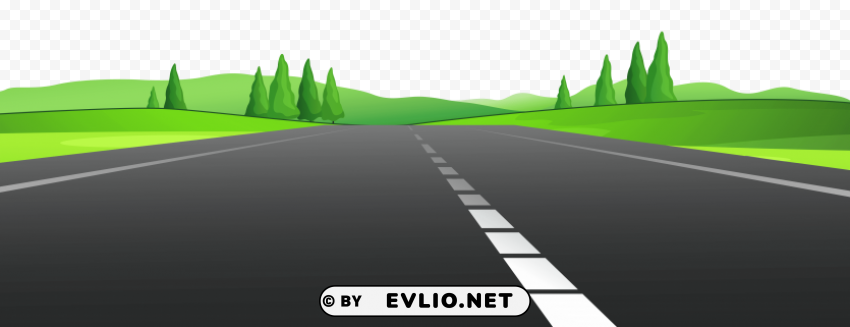 road high way with grass PNG transparent backgrounds