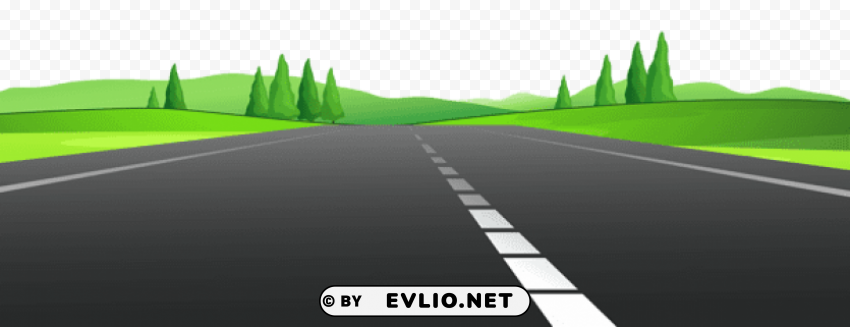 Road With Grass PNG Images For Advertising