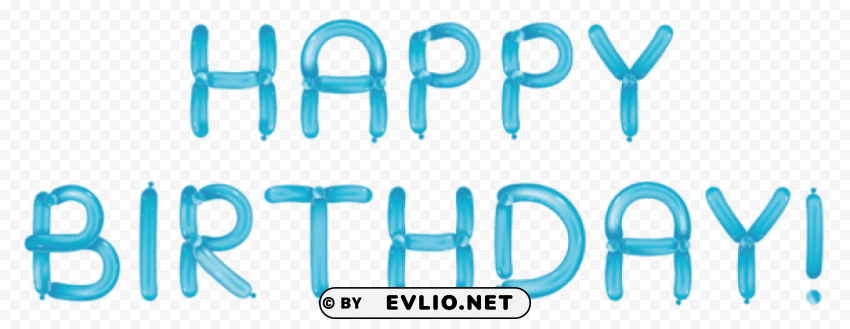 happy birthday with blue balloons transparent Clear Background PNG Isolated Element Detail