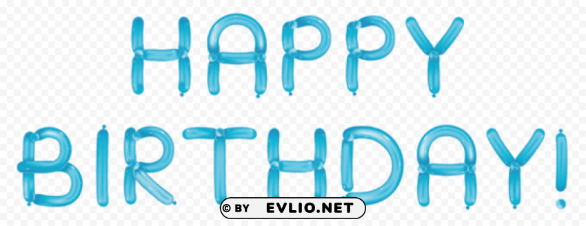 Happy Birthday With Blue Balloons Transparent Clear Background PNG Isolated Element Detail