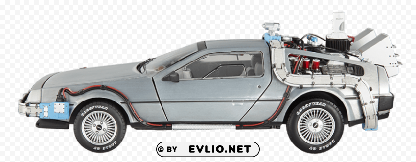 delorean side Clear Background Isolated PNG Illustration