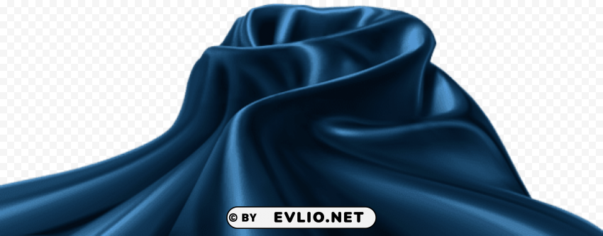 satin fabric decoration blue Transparent Background Isolated PNG Figure