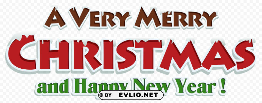 merry christmas red text decor Isolated Design in Transparent Background PNG