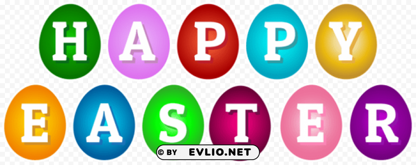 Happy Easter Eggs Transparent Background Isolated PNG Character