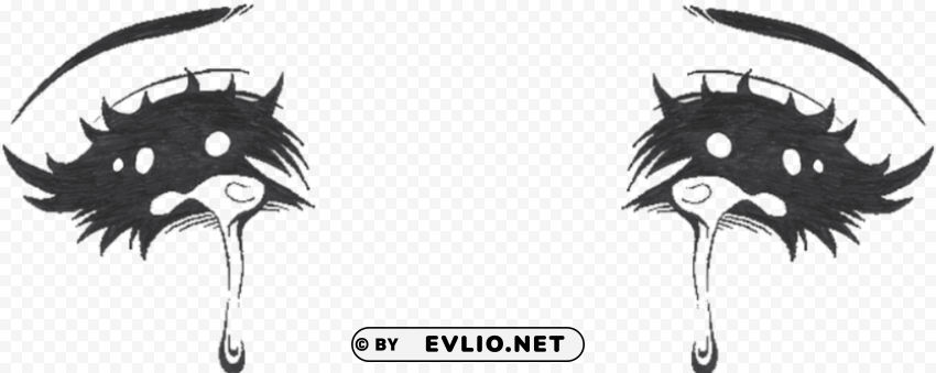 crying anime eyes Isolated PNG Graphic with Transparency