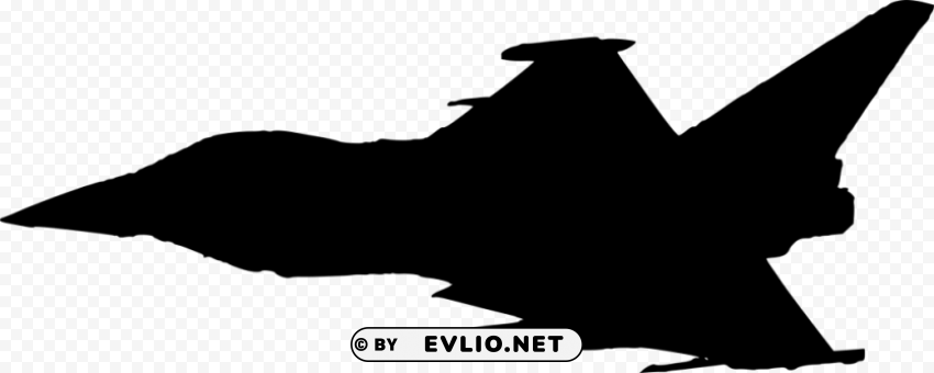figther plane side view silhouette PNG with Isolated Object