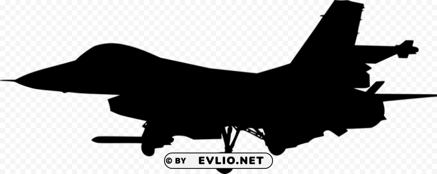 figther plane side view silhouette PNG with Isolated Transparency