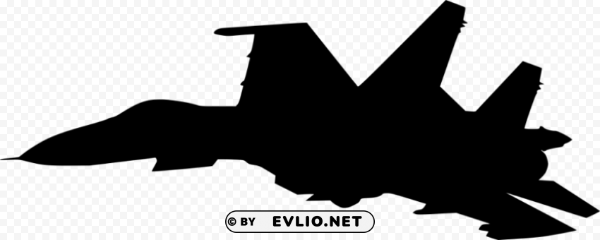 figther plane side view silhouette PNG with no cost