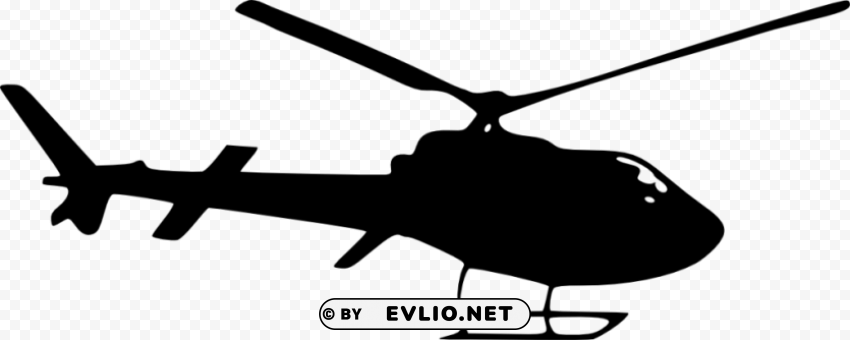 helicopter side view silhouette Transparent PNG Isolated Object Design