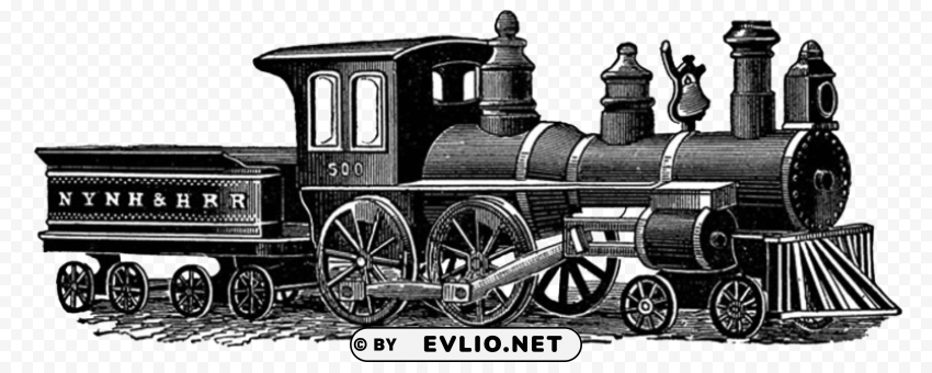 Vintage Train Drawing High-resolution Transparent PNG Images