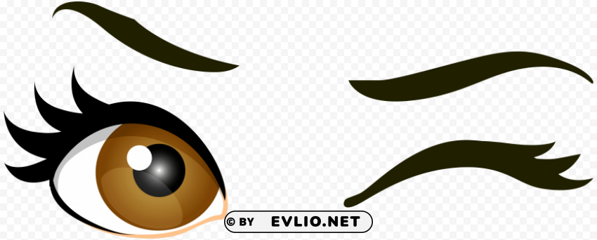 brown winking eyes Transparent Background PNG Isolated Character