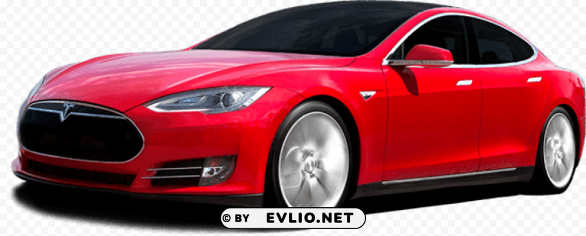 tesla sedan red Isolated Graphic with Clear Background PNG