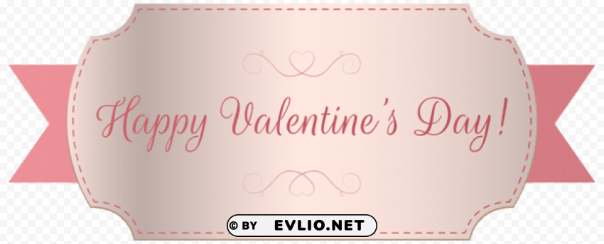 happy valentine's day label Isolated Design Element on PNG