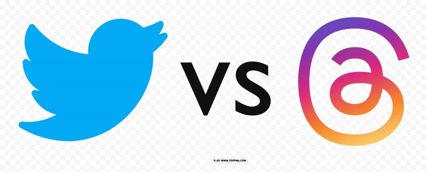 twitter vs instagram threads logo Clean Background PNG Isolated Art - Image ID f637cc72