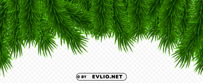 christmas pine border CleanCut Background Isolated PNG Graphic