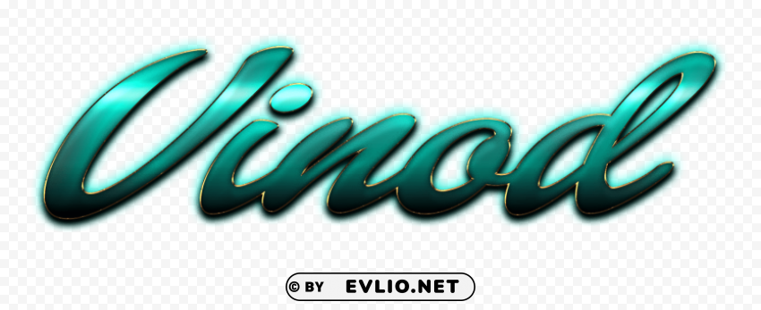 vinod decorative name PNG with clear transparency