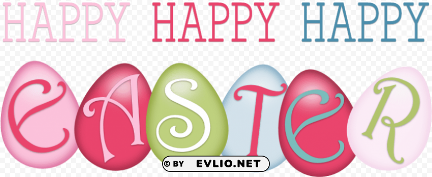 happy easter words PNG for design