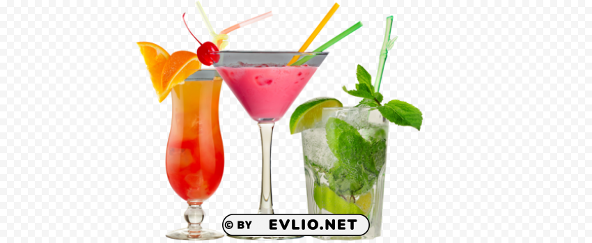 cocktails Transparent PNG Isolated Illustrative Element