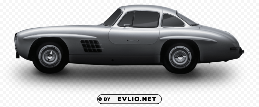 grey vintage porsche Isolated Artwork on Clear Background PNG