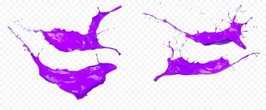 HD 3D Purple Paints Splash Free Isolated Graphic with Clear Background PNG