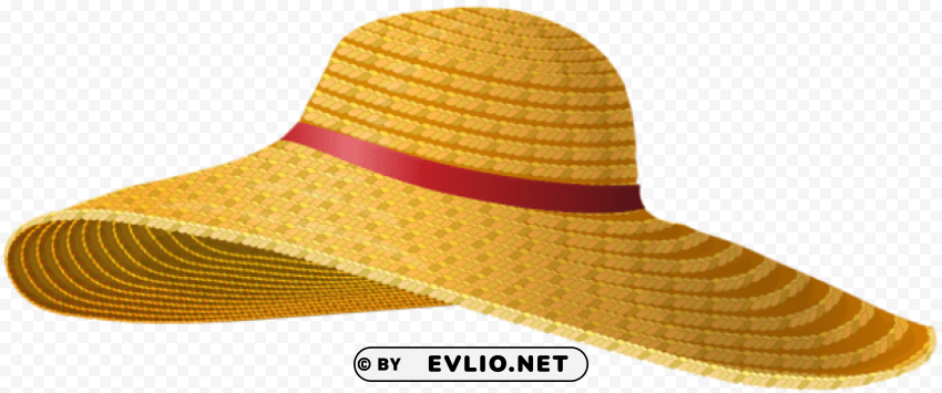 female straw hat ClearCut PNG Isolated Graphic