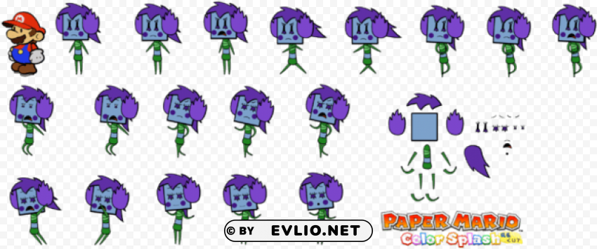 paper mario color splash PNG Isolated Illustration with Clear Background