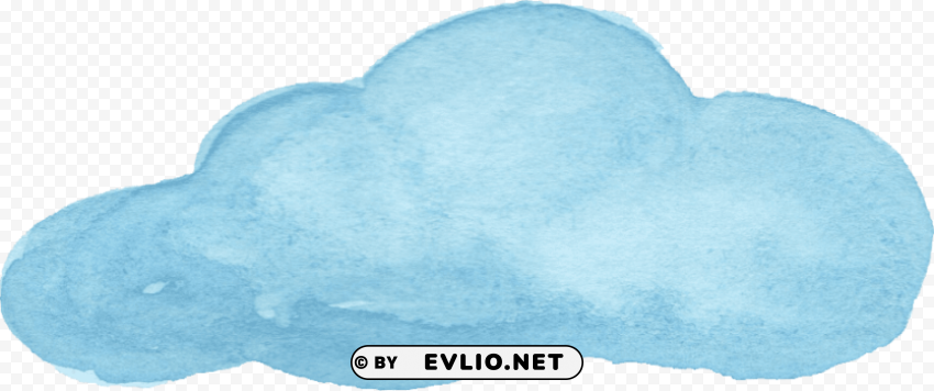 blue watercolor clouds Transparent PNG images set