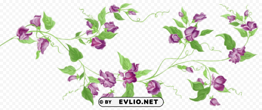 purple floral decor Clear Background PNG Isolated Subject