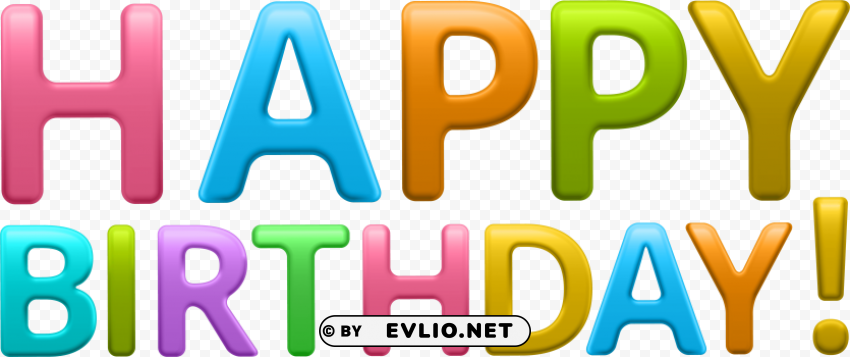 Happy Birthday Word Art PNG For Presentations