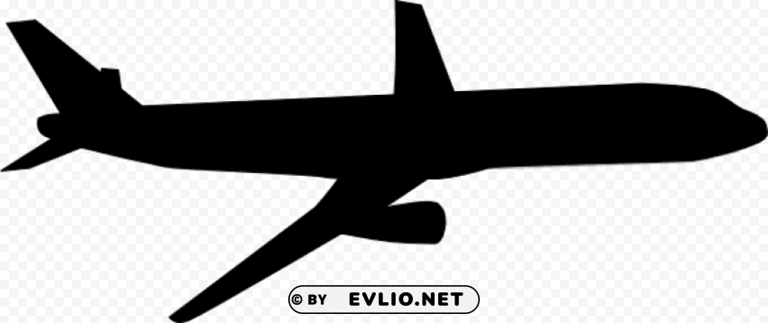 black and white airplane PNG Graphic Isolated with Transparency