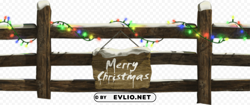 christmas fence with lights PNG Image Isolated on Clear Backdrop