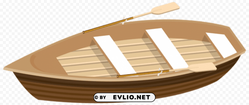 wooden boat transparent Clean Background Isolated PNG Character