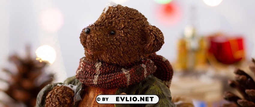 bear figurine christmas new year toys Isolated Subject in Transparent PNG Format