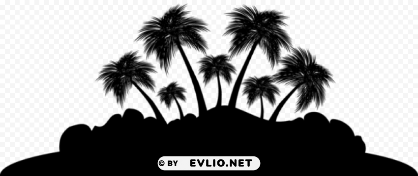 palm island silhouette PNG images with no attribution