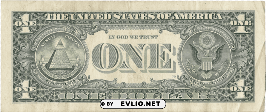 us one dollar bill Transparent Background PNG Isolation
