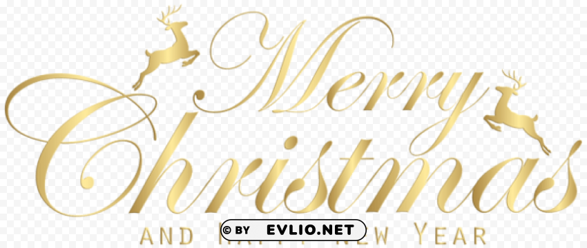 merry christmas gold transparent PNG clipart with transparency
