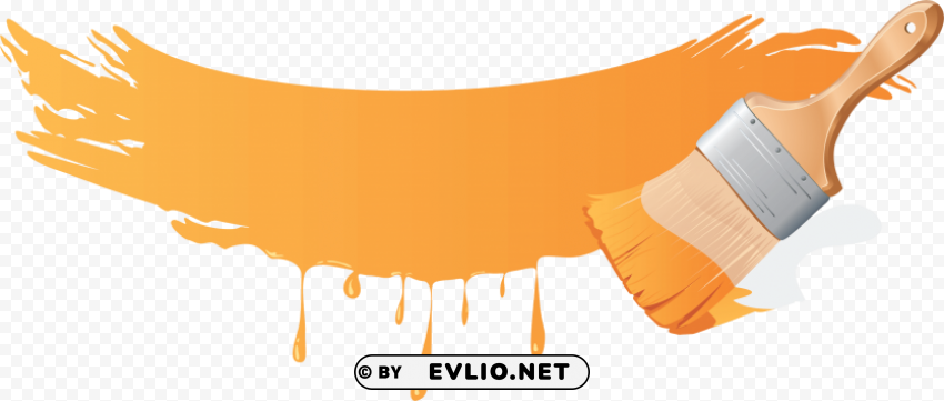 Orange Paint Brush - Image with Clear Background - ID 15f734b7 HighResolution Isolated PNG with Transparency