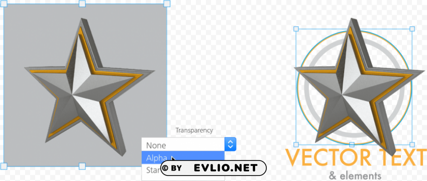 make 3d star in illustrator PNG images with no royalties