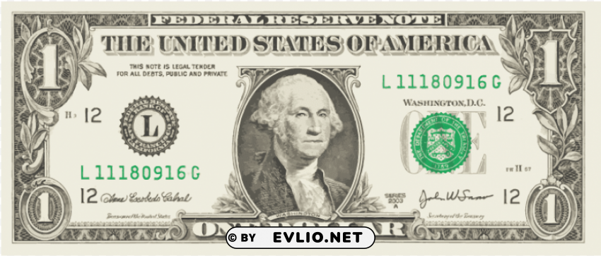  one dollar bill Transparent PNG graphics assortment