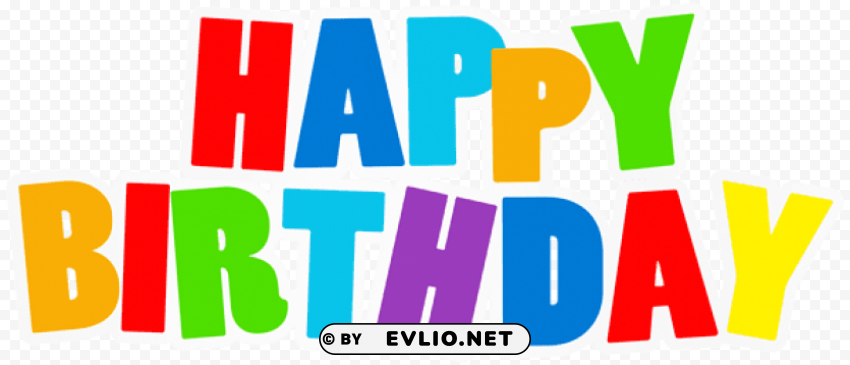 happy birthday multlor text PNG images with clear cutout