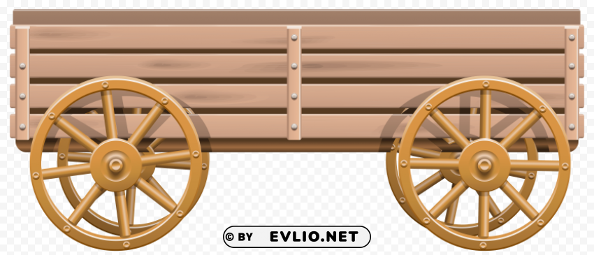 wooden cart PNG Graphic Isolated with Clear Background