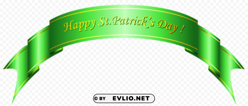 happy st patricks day green banner Clear background PNG elements