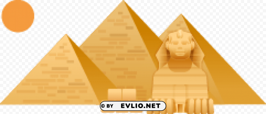 Transparent PNG image Of Egyptian Pyramids and Sphinx Illustration PNG graphics with clear alpha channel broad selection - Image ID b973062c