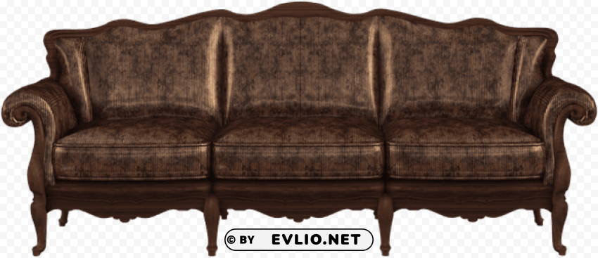 Sofa Furniture Couch Old Isolated Graphic On Clear Background PNG