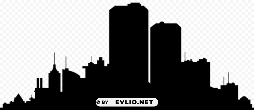 city scape silhouette Transparent Background PNG Isolated Graphic