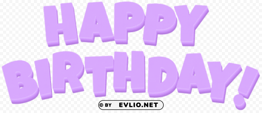 happy birthday purple text PNG graphics with alpha transparency bundle