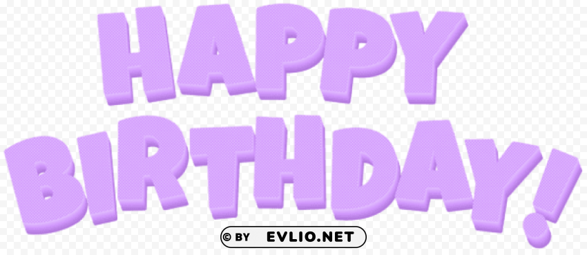 Happy Birthday Purple Text PNG Graphics With Alpha Transparency Bundle