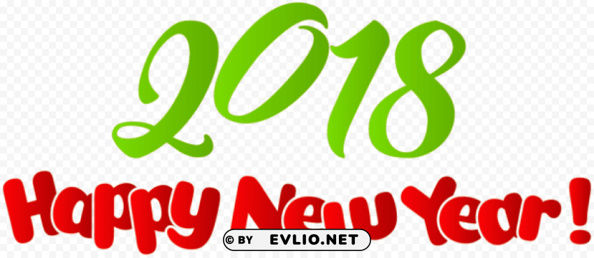 2018 happy new year PNG with Isolated Object