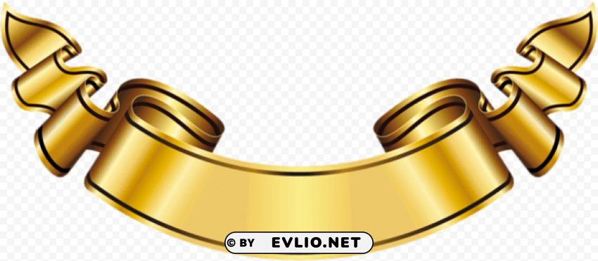 large gold banner PNG Image with Transparent Isolated Design