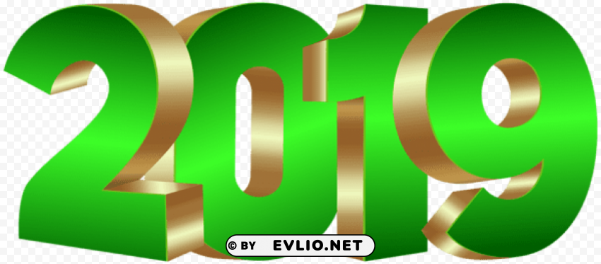 2019 Green Gold PNG Format With No Background